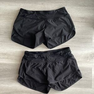 2 pair of LuluLemon black shorts - selling as a bundle